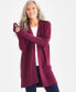 ფოტო #1 პროდუქტის Petite Open-Front Dropped-Shoulder Cardigan, Created for Macy's