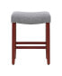 Фото #5 товара 24" Upholstered Saddle Seat Faux Leather Counter Stool