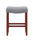 24" Upholstered Saddle Seat Faux Leather Counter Stool