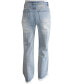 Juniors' High Waisted Distressed Wide-Leg Jeans