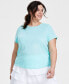 ფოტო #1 პროდუქტის Plus Size Birdseye Mesh T-Shirt, Created for Macy's