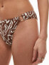 Фото #5 товара Topshop abstract floral print ring trim bikini bottom in chocolate