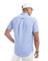 Фото #4 товара Superdry Studios casual linen shirt in light blue chambray