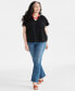 Фото #2 товара Plus Size Flutter-Sleeve Top, Created for Macy's