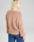 Фото #2 товара Women's Crewneck Eyelash Sweater, Created for Macy's