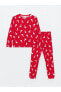 Фото #16 товара Комплект пижамы в новогоднем стиле с длинным рукавом для женщин Bisiklet Yaka Yılbaşı Temalı