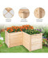 Фото #6 товара L-Shaped Deep Root Planter Box Wooden Raised Garden Bed with Open-Ended Base