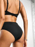 Фото #3 товара Wolf & Whistle Exclusive Fuller Bust mix & match high waist bikini bottom in black mesh