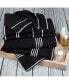 Фото #2 товара 27.5 x 53 in. Rio 100 Percent Cotton Towel Set, Black - 8 Piece