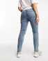 ASOS DESIGN Maternity slim mom jeans in mid blue