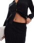 Фото #2 товара Object rib knit maxi skirt co-ord in black