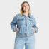 Фото #1 товара Women's Cropped Denim Jacket - Universal Thread Medium Wash 3X