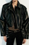 Фото #10 товара Укороченная куртка из искусственной кожи в байкерском стиле ZARA