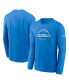 ფოტო #1 პროდუქტის Men's Powder Blue Los Angeles Chargers Sideline Performance Long Sleeve T-shirt