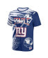 ფოტო #3 პროდუქტის Men's NFL X Staple Blue New York Giants Team Slogan All Over Print Short Sleeve T-shirt