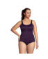 Фото #3 товара Plus Size DD-Cup Chlorine Resistant Scoop Neck Soft Cup Tugless Sporty One Piece Swimsuit