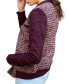 Women's Updated Tweed Varsity Jacket with Contrast Sleeve Бордовый, Средний - фото #3