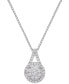 Фото #1 товара Macy's diamond Pendant 18" Necklace (1/2 ct. t.w.) in Sterling Silver