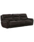Фото #5 товара CLOSEOUT! Summerbridge 3-Pc. Leather Sectional Sofa with 3 Power Reclining Chairs, Power Headrests and USB Power Outlet