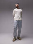 Topman long sleeve textured boucle jumper in stone