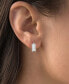ფოტო #2 პროდუქტის Cubic Zirconia Baguette Hoop Earrings in Sterling Silver or 14k Gold-Plated Sterling Silver