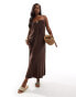 Фото #1 товара ASOS DESIGN hardware trim trapeze maxi dress in chocolate