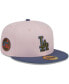 ფოტო #2 პროდუქტის Men's Pink, Blue Los Angeles Dodgers Olive Undervisor 59FIFTY Fitted Hat