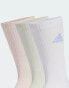 adidas Performance cushioned 3 pack crew socks in white