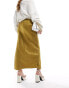 Pimkie satin maxi skirt in gold jacquard