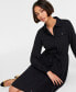 Фото #6 товара Women's Long-Sleeve Belted Shirtdress, Created for Macy's