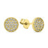 Elegant gold-plated stud earrings with zircons EA570Y