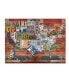 Фото #1 товара Masters Fine Art 'USA License Plate on Colorful Wood' Canvas Art - 14" x 19"