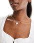 ASOS DESIGN necklace with brushed heart charm in silver tone