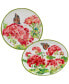 Geraniums Melamine Platter, Set of 2