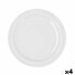 Фото #3 товара Плоская тарелка Bidasoa Glacial Керамика Белый (Ø 26 cm) (Pack 4x)