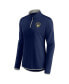 Фото #3 товара Women's Navy Milwaukee Brewers Corner Quarter-Zip Top