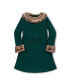 Фото #1 товара Toddler Girls Long Sleeve Ponte Skater Dress with Faux Fur Trim