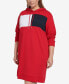 ფოტო #3 პროდუქტის Plus Size Colorblocked Hoodie Dress