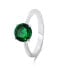 Timeless silver ring with green zircon RI057WG