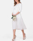 ფოტო #5 პროდუქტის Women's Pleated Maternity Midi Dress
