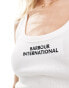 Barbour International logo ribbed tank in white