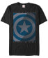 Фото #1 товара Marvel Men's Comic Collection Captain America Distressed Shield Fitness Challenge Short Sleeve T-Shirt
