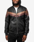 Men's Grainy Polyurethane Hooded Jacket with Faux Shearling Lining