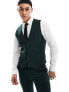 ASOS DESIGN skinny suit waistcoat in forest green