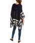Фото #2 товара Пончо женское Hannah Rose Southwest Jacquard Wool & Cashmere-Blend синего цвета размер OS