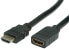 Фото #2 товара Кабель HDMI высокой скорости с Ethernet - M/F 3 м - 3 м - HDMI Type A (стандартный) - HDMI Type A (стандартный) - черный, бренд Value