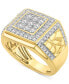 ფოტო #1 პროდუქტის Men's Diamond Cluster Nugget Ring (1-1/2 ct. t.w.) in 10k Gold