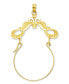 14k Gold Charm Holder, Polished Ribbon Decorated Charm Holder