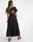 Фото #3 товара Reclaimed Vintage tie back maxi dress in black