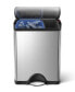46-Liter Brushed Stainless Steel Dual Recycler Step Trash Can